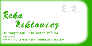 reka miklovicz business card